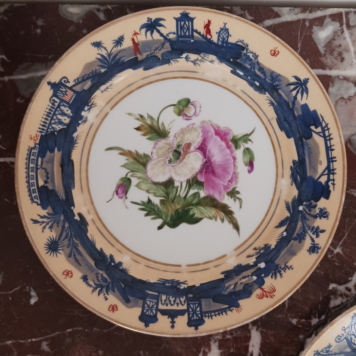 Paris, Restoration Period, Louis Philippe - Pair Of Dessert Plates - Porcelain-photo-3