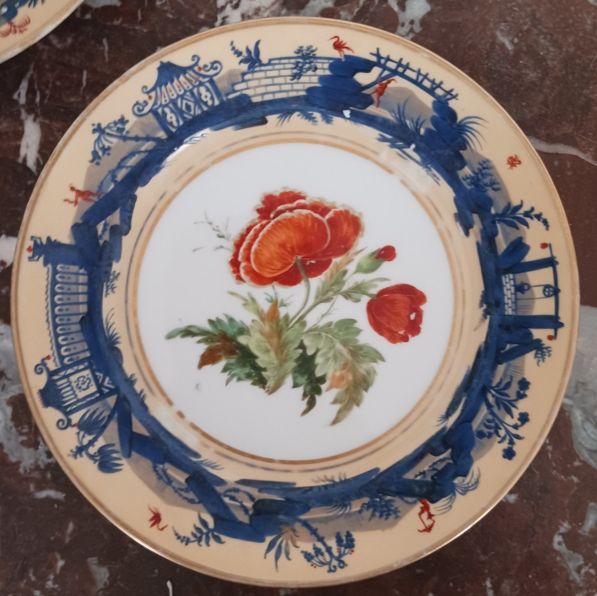 Paris, Restoration Period, Louis Philippe - Pair Of Dessert Plates - Porcelain-photo-4