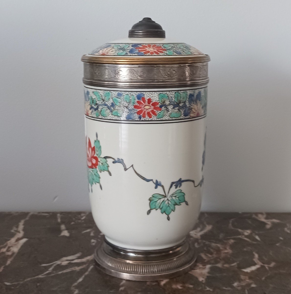 Samson Manufacture - Porcelain Tobacco Pot - Chantilly Kakiemon Decor-photo-4