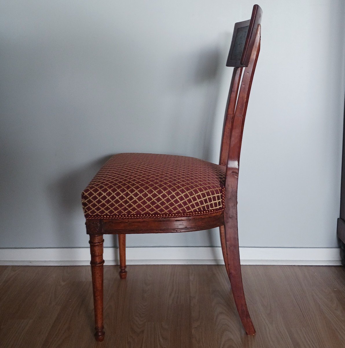 Georges Jacob - chaise à l'étrusque - très rare bandeau peint - tissu le crin-photo-7