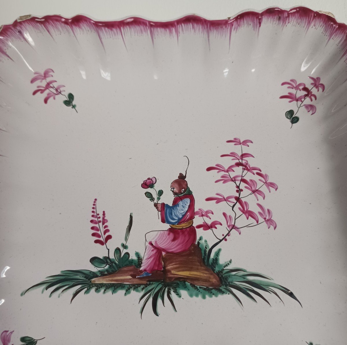 Les Islettes, 18th Century - Earthenware Fruit Dish Or Ravier - Chinese Decoration-photo-3