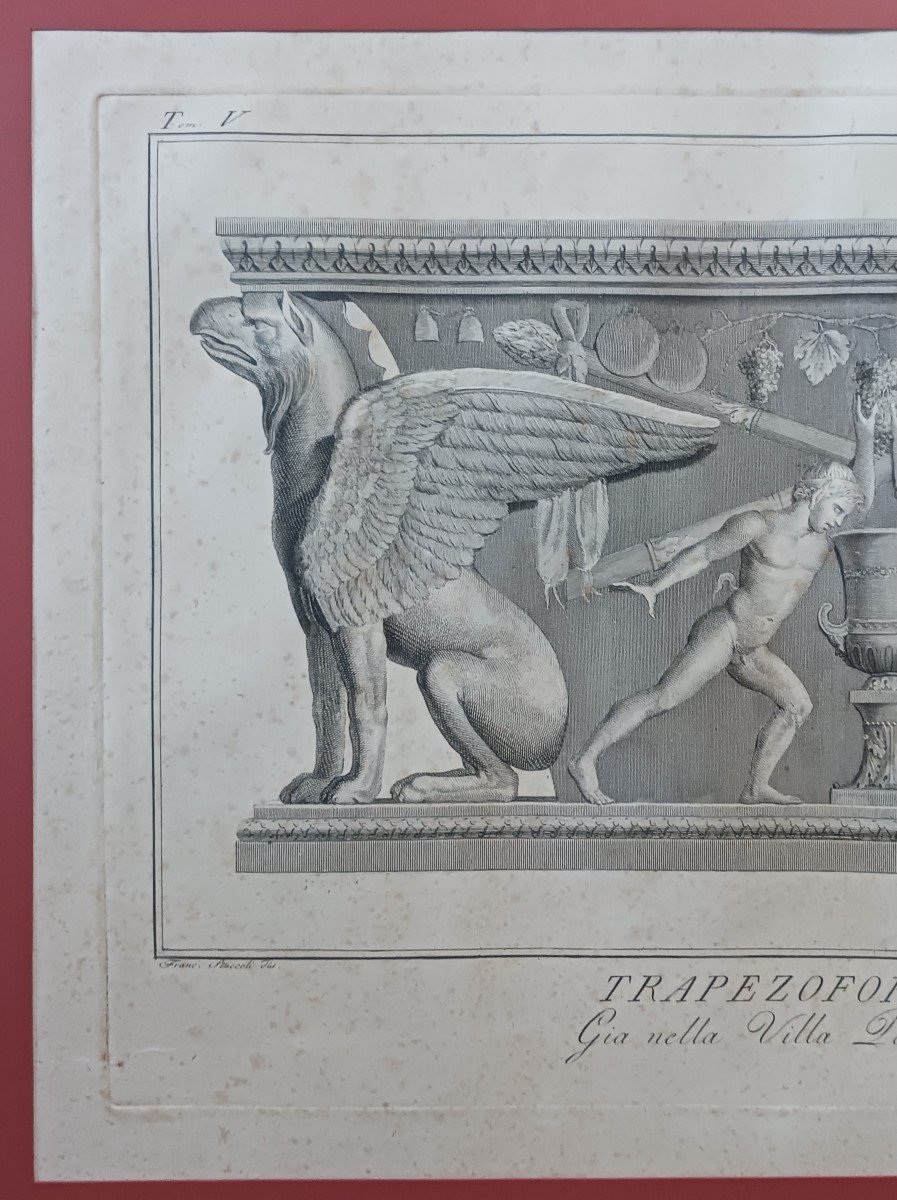 Alessandro Mochetti - grande gravure de sarcophage antique - encadré-photo-4