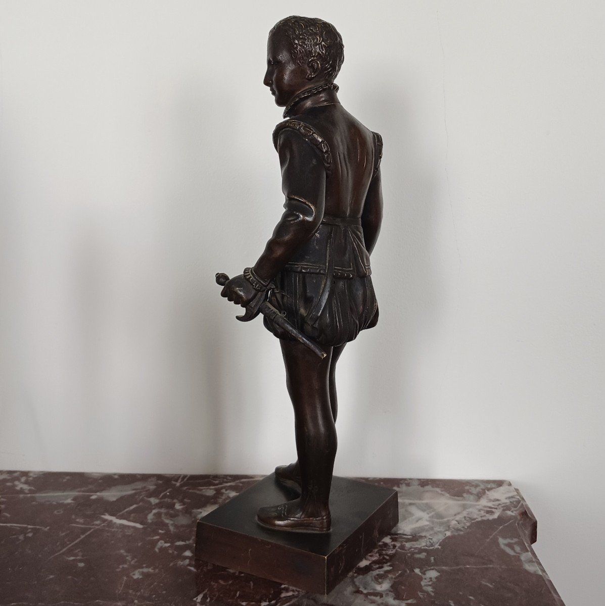 Baron Bosio, After - Bronze Figure Of Henri IV As A Child - Medal Patina-photo-2