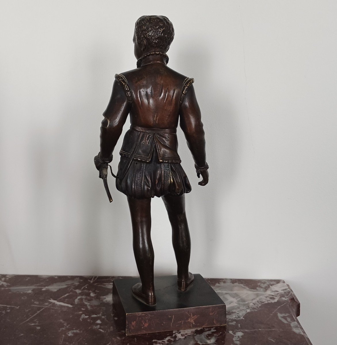 Baron Bosio, After - Bronze Figure Of Henri IV As A Child - Medal Patina-photo-3