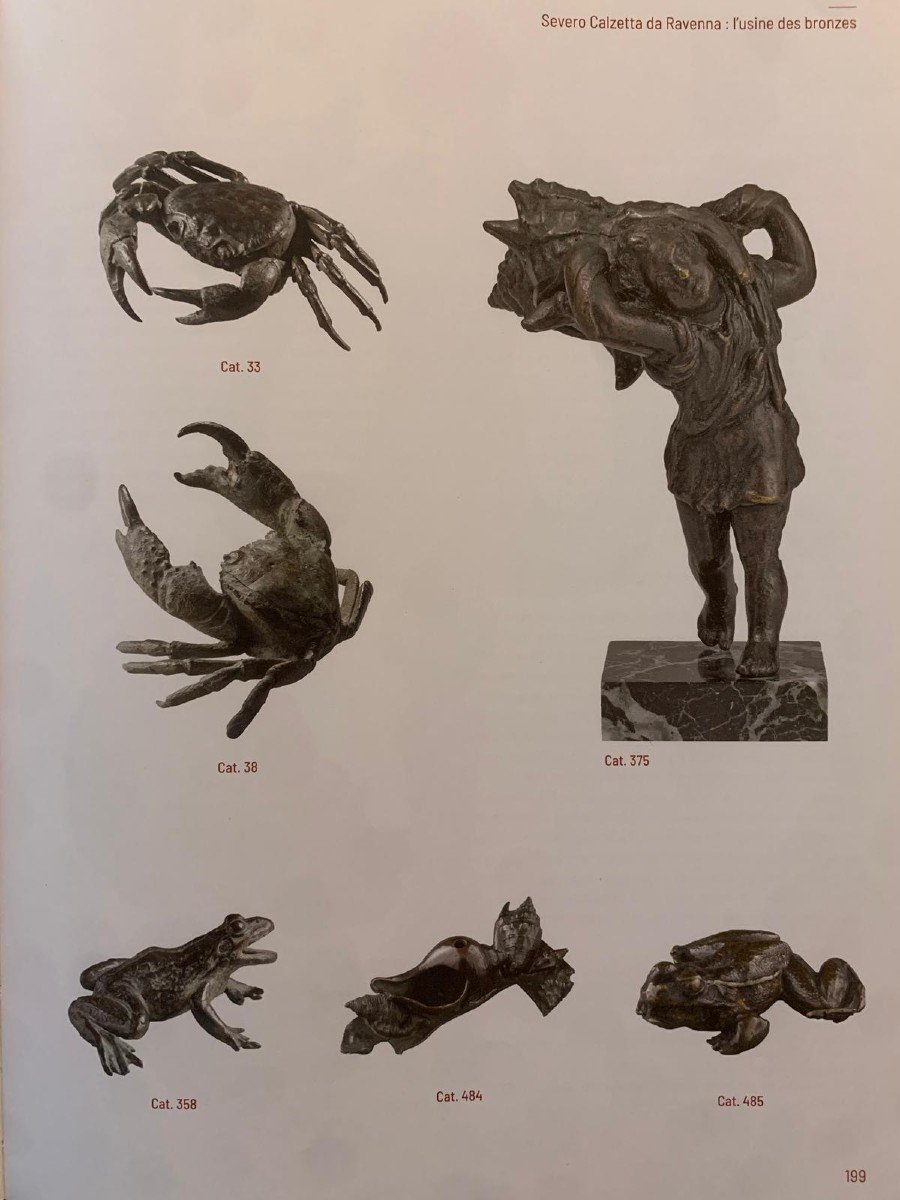 Kunstkammer - crabe en bronze patiné - genre de Padoue à la Renaissance-photo-4