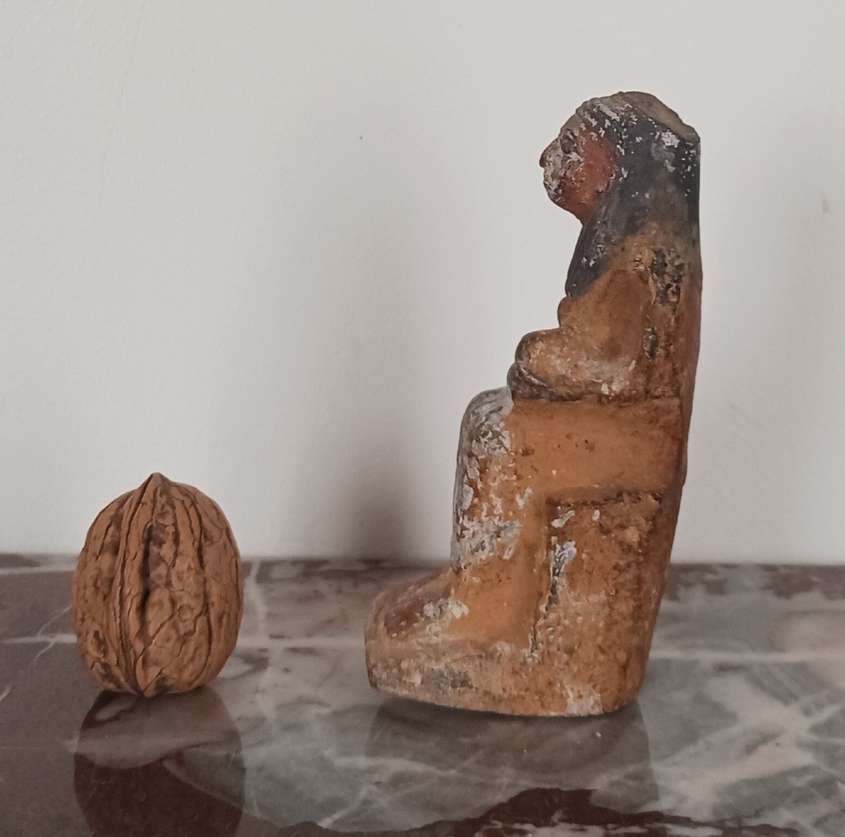 Ancient Egypt - Polychrome Statuette Of Isis Breastfeeding - Anticomania-photo-3