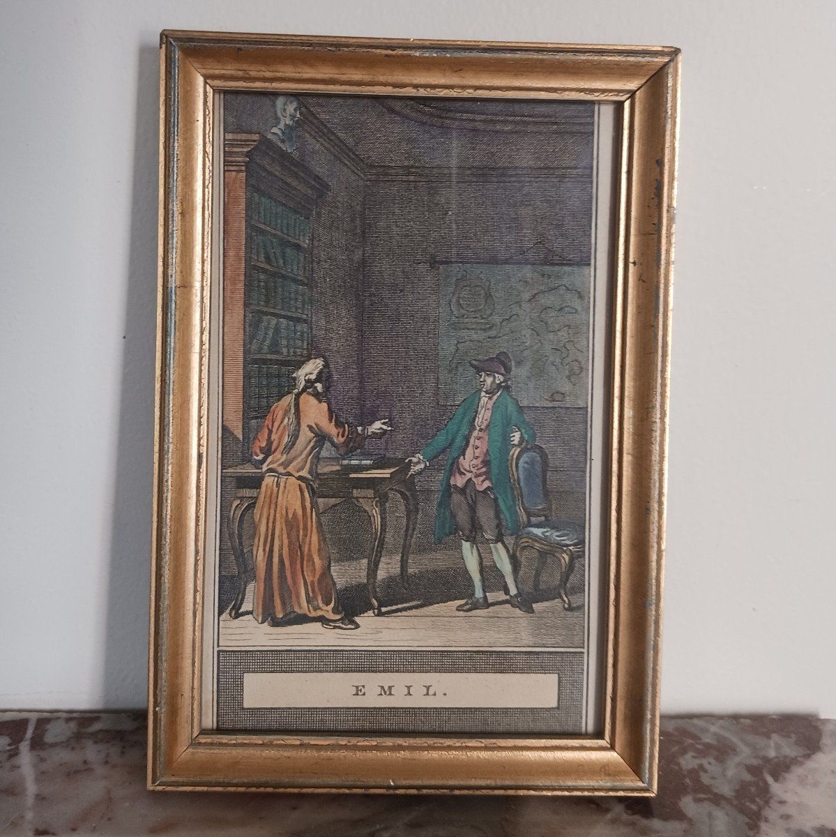 France, Late 18th Century - Suite Of 4 Framed Coloured Engravings - Louis XVI-photo-2