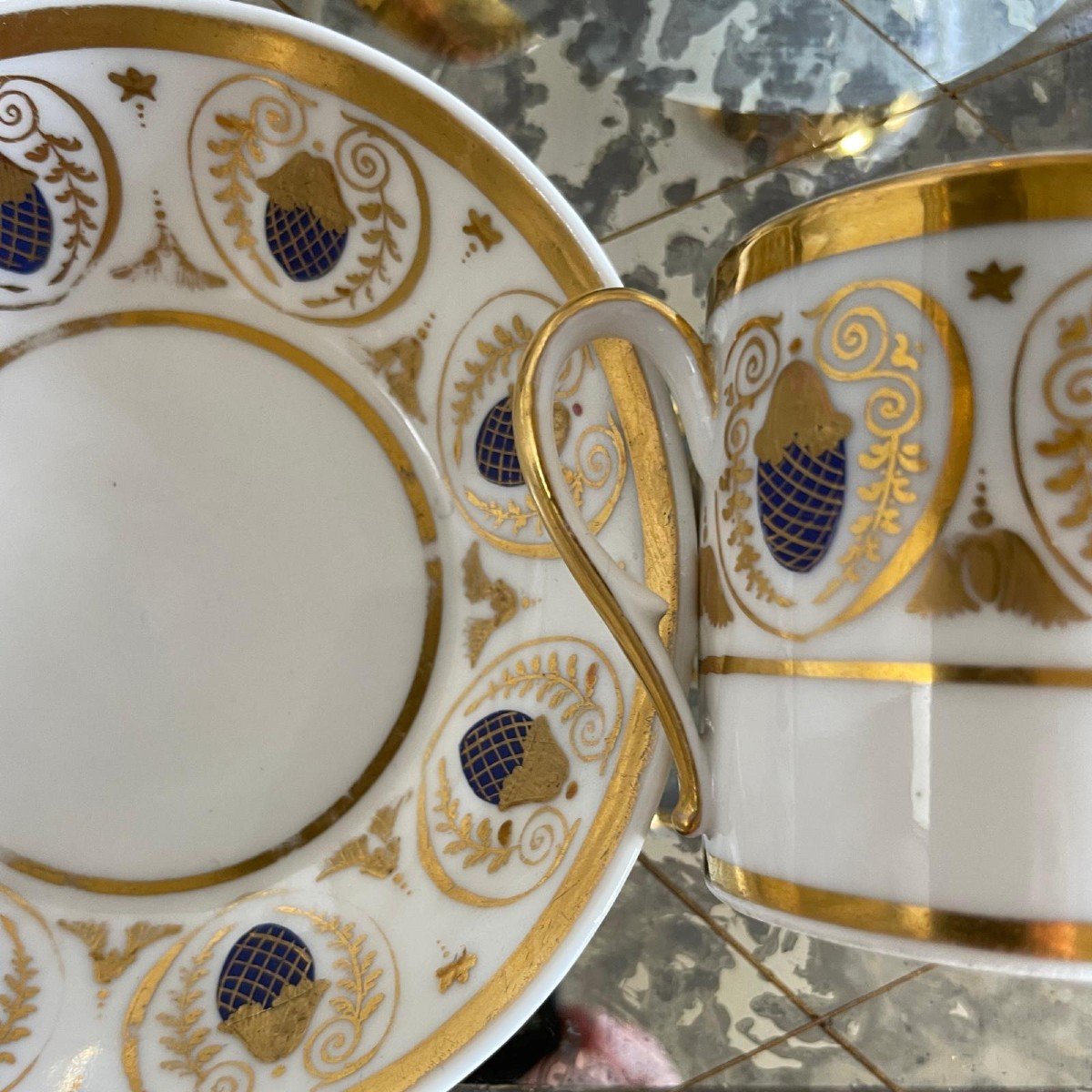 Paris, Empire Period, Restoration - Porcelain Tea And Coffee Set - 6 Pieces-photo-3