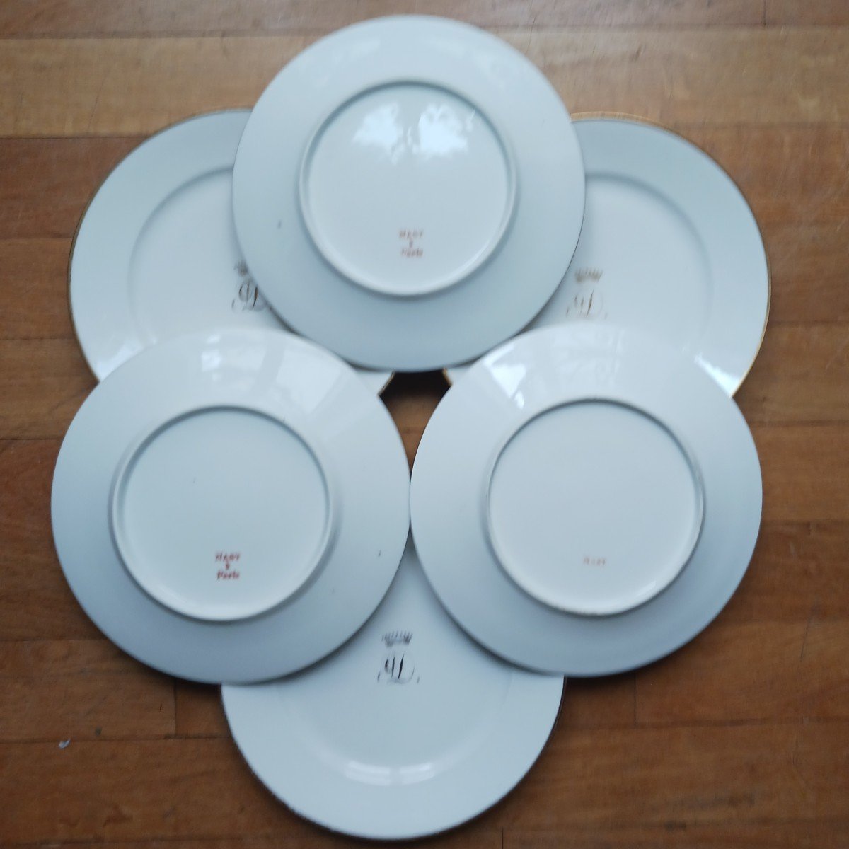 Manufacture De Nast - Suite Of 6 Dessert Plates Empire, Restoration - Count's Crown-photo-2