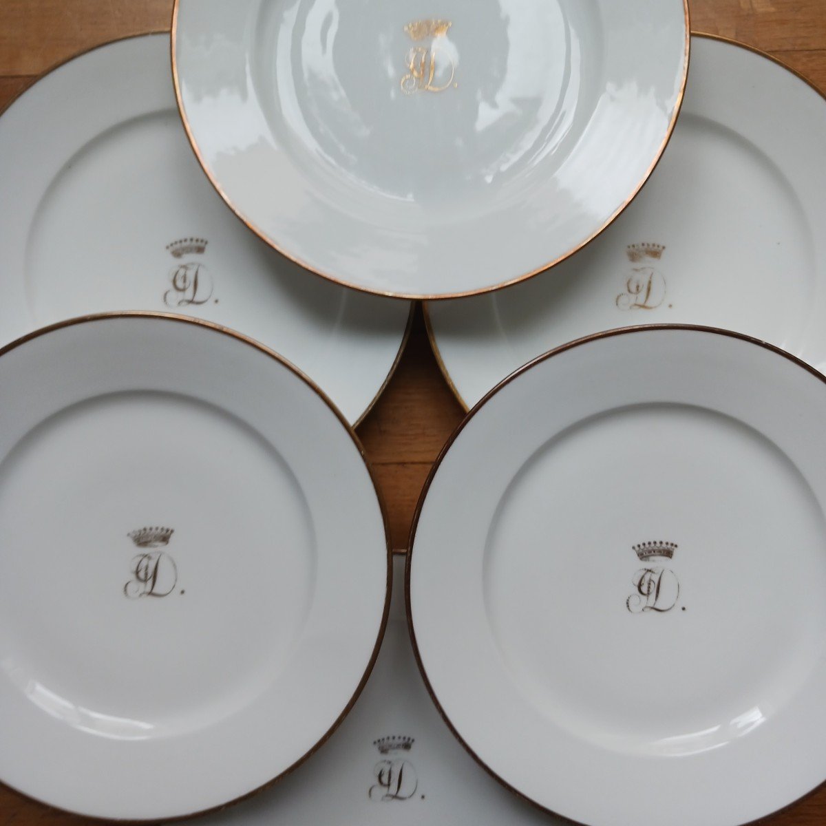 Manufacture De Nast - Suite Of 6 Dessert Plates Empire, Restoration - Count's Crown-photo-3