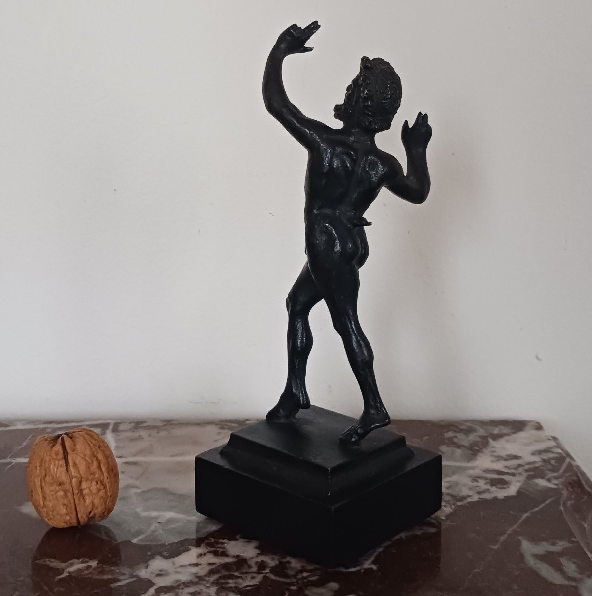 Souvenir du Grand Tour - petit bronze à l'antique - faune dansant pompéien-photo-2