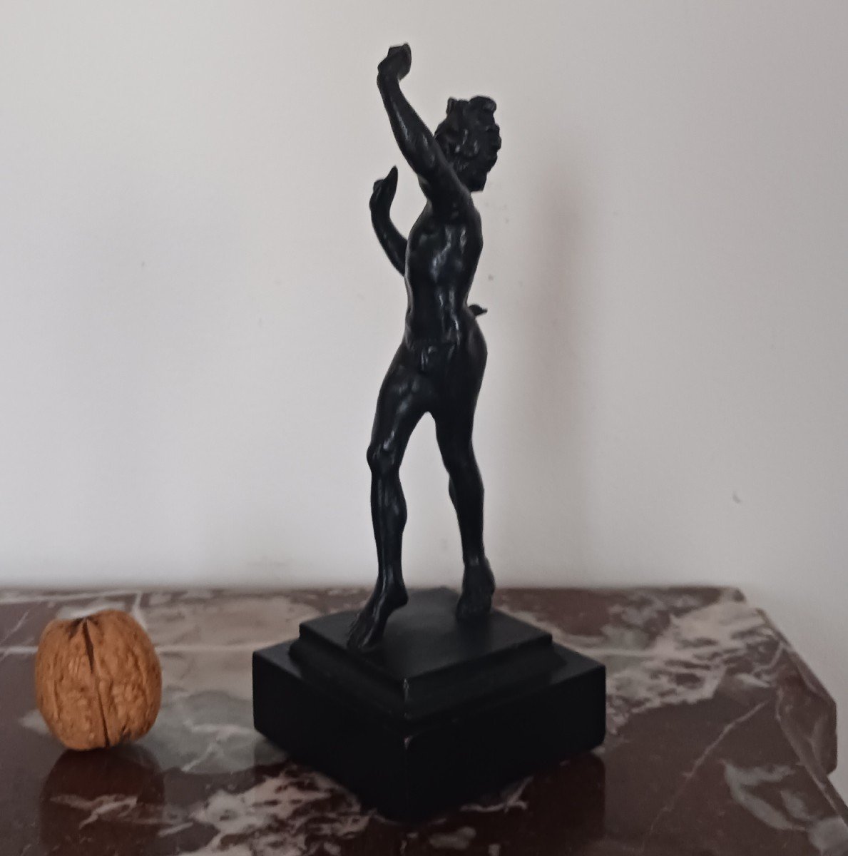 Souvenir du Grand Tour - petit bronze à l'antique - faune dansant pompéien-photo-3