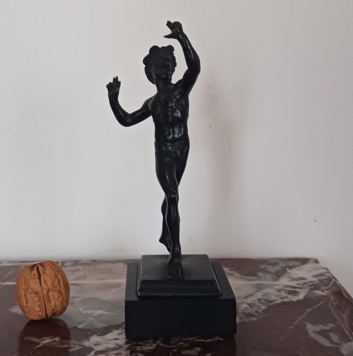 Souvenir du Grand Tour - petit bronze à l'antique - faune dansant pompéien-photo-4