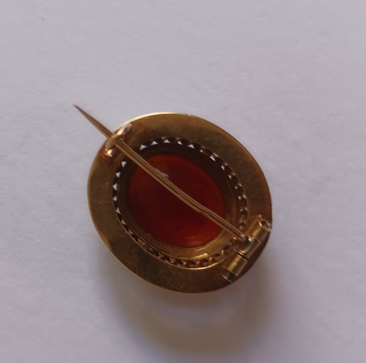 Ancient Rome, Circa 1st Century - Carnelian Intaglio - 19th Century Gold Brooch Setting-photo-2