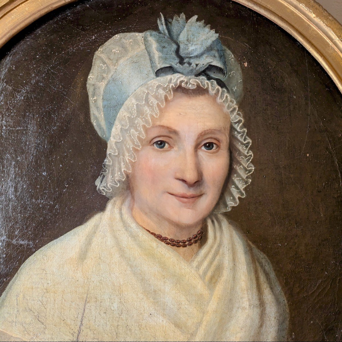 Portrait d'une Demoiselle - travail français d'époque Restauration -photo-3