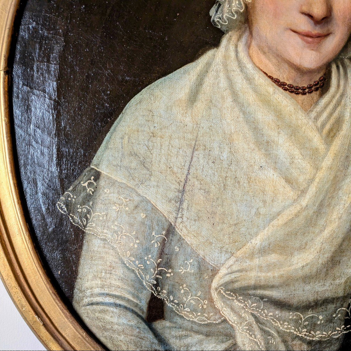 Portrait d'une Demoiselle - travail français d'époque Restauration -photo-4