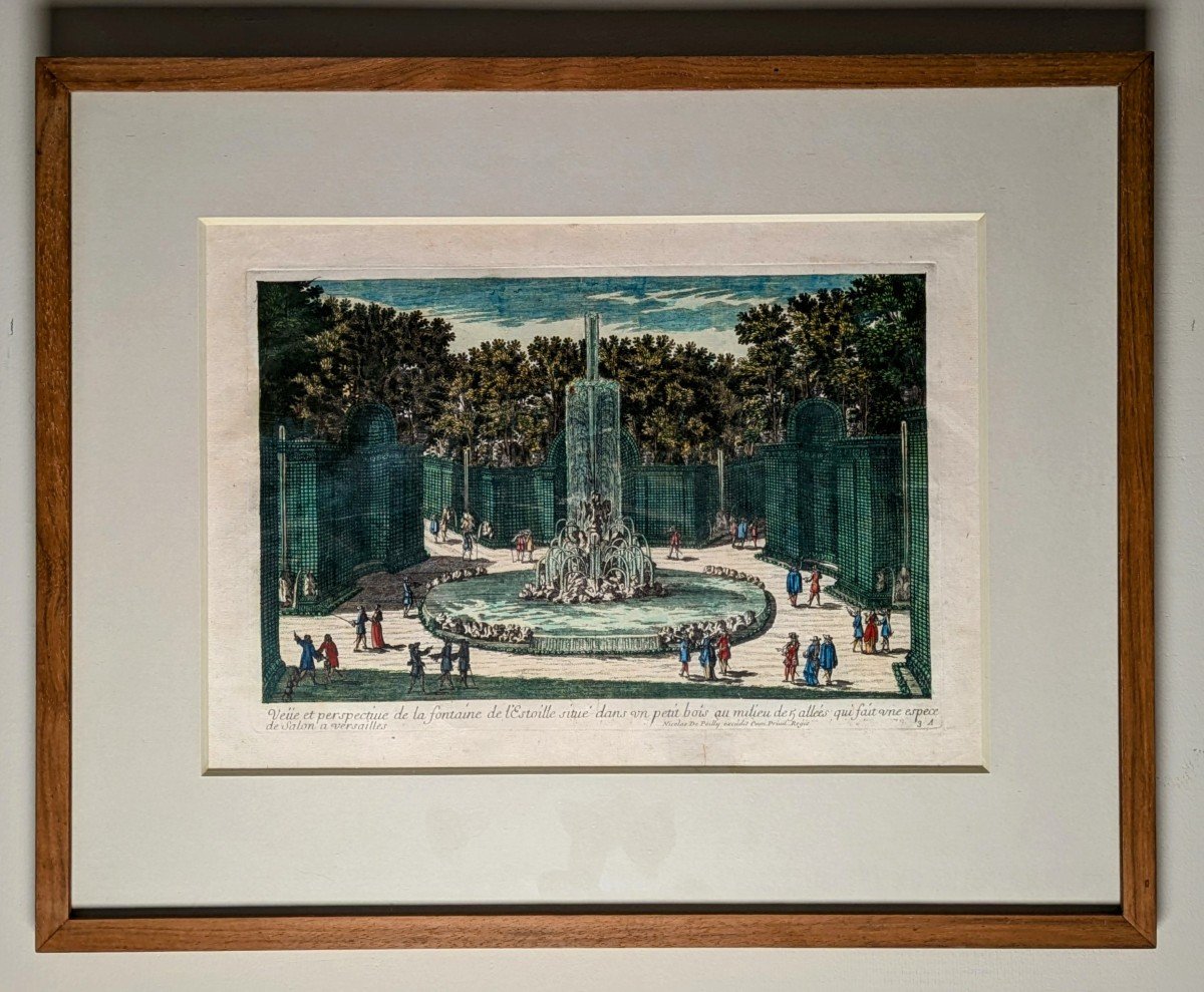 Paris, vers 1690 - vue d'optique des jardins de Versailles, de la Fontaine de l'Estoile