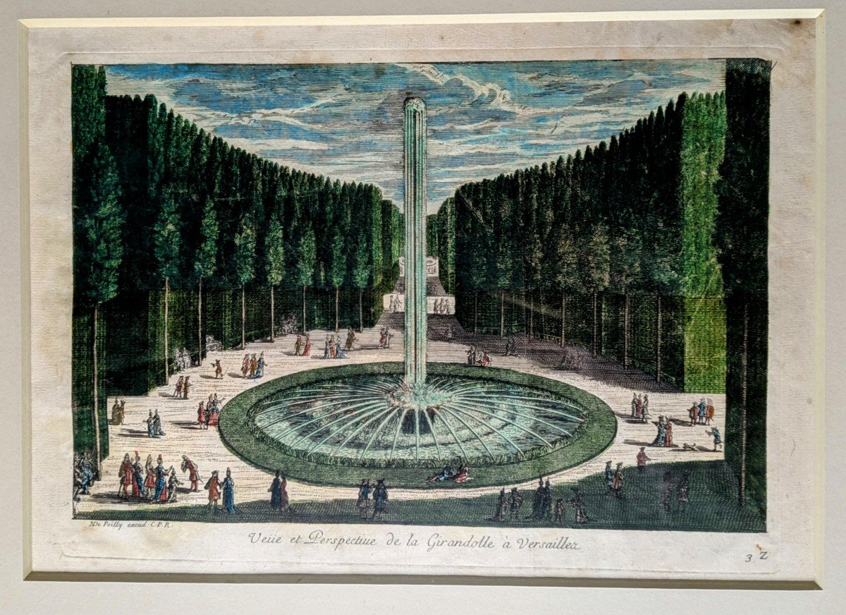 Paris, vers 1690 - vue d'optique des jardins de Versailles, de la Girandole-photo-2