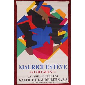 Maurice Estève, Collages - Galerie Claude Bernard -1974 - Mourlot