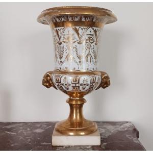 Manufacture de Locré, période Russinger - Important vase Médicis à la Salembier - porcelaine époque Louis XVI, Directoire