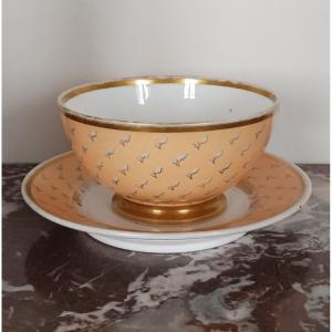 Dagoty Et Honoré - Small Porcelain Bowl Or Saucer - Empire, Restoration Period