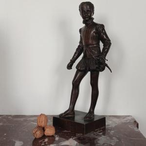 Baron Bosio, After - Bronze Figure Of Henri IV As A Child - Medal Patina