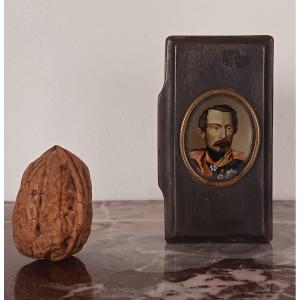 France, Second Empire - Box With Portrait Fixed Under Glass - Napoleon III