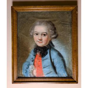 France, époque Louis XVI - portrait d'un jeune aristocrate au pastel