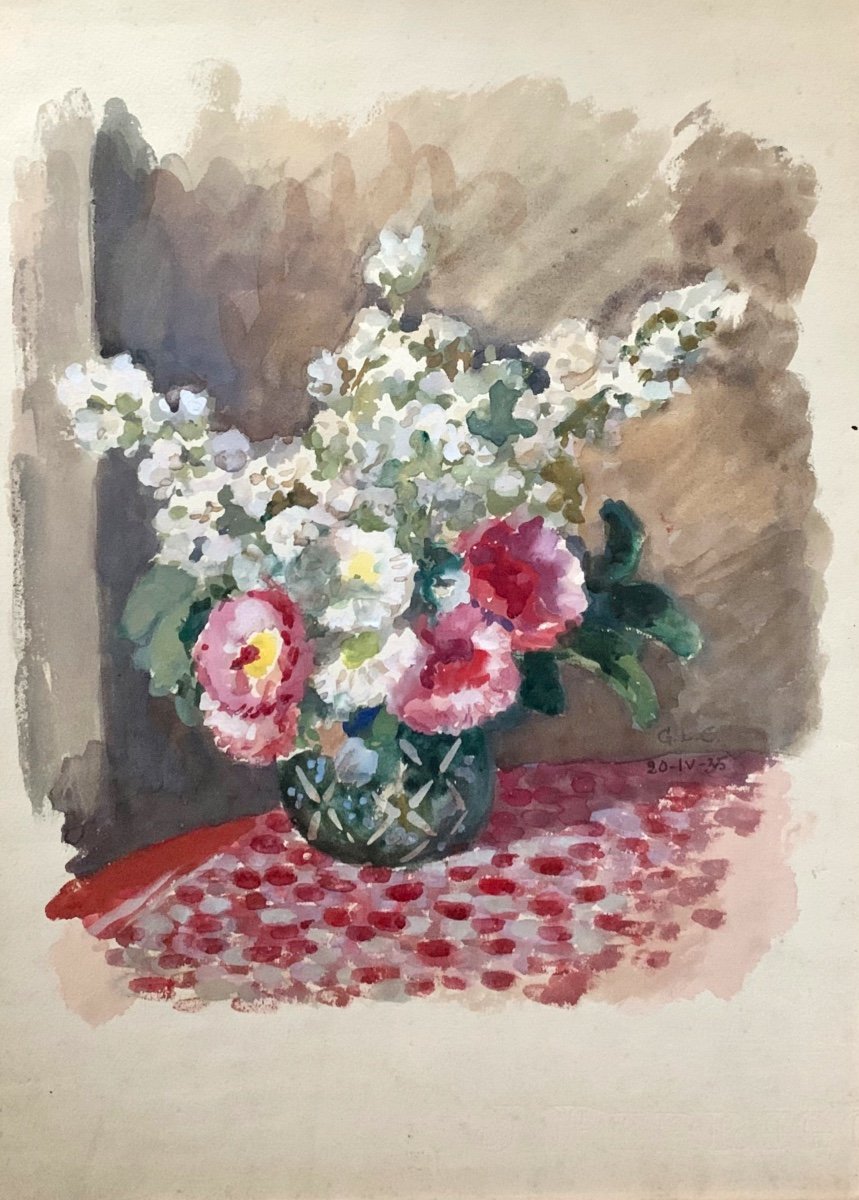 Georges Louis Claude (1879-1963), Bouquet d'Hortensias. 