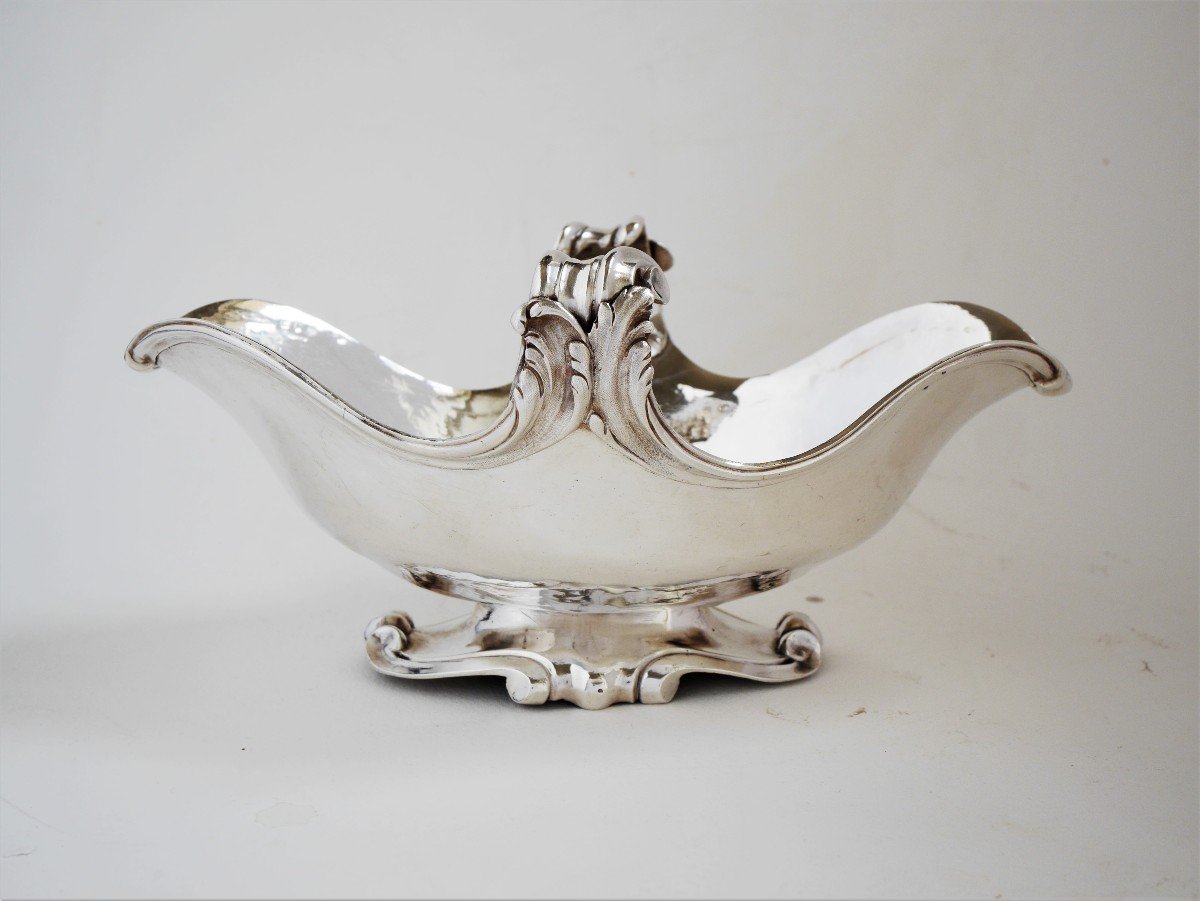 Saucière En Argent Par Jean-baptiste Chéret, Paris, 1770-1771-photo-4