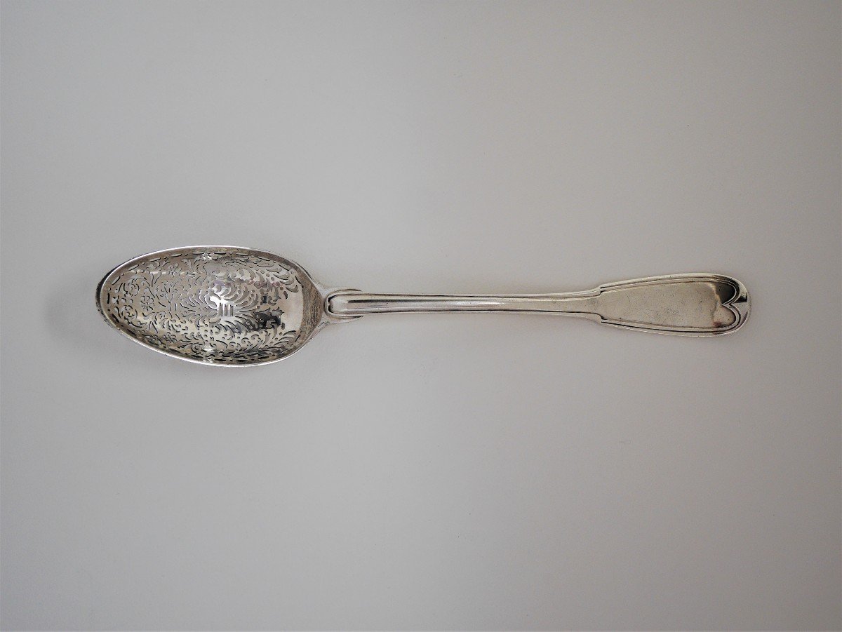 Cuiller à Olives, Argent Par Louis Legros, Paris, 1728-1729-photo-2