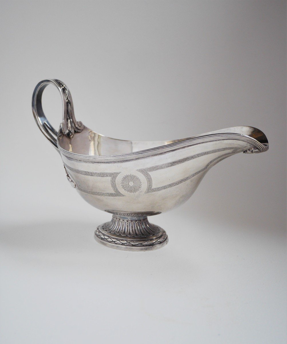 Sterling Silver Sauceboat By Pierre Vallières, Paris, 1781-1782-photo-2