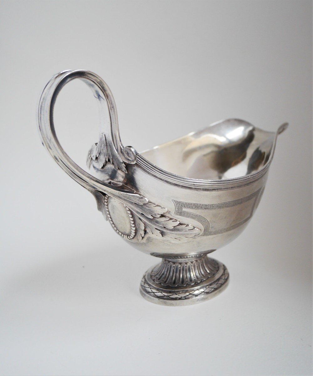 Sterling Silver Sauceboat By Pierre Vallières, Paris, 1781-1782-photo-4