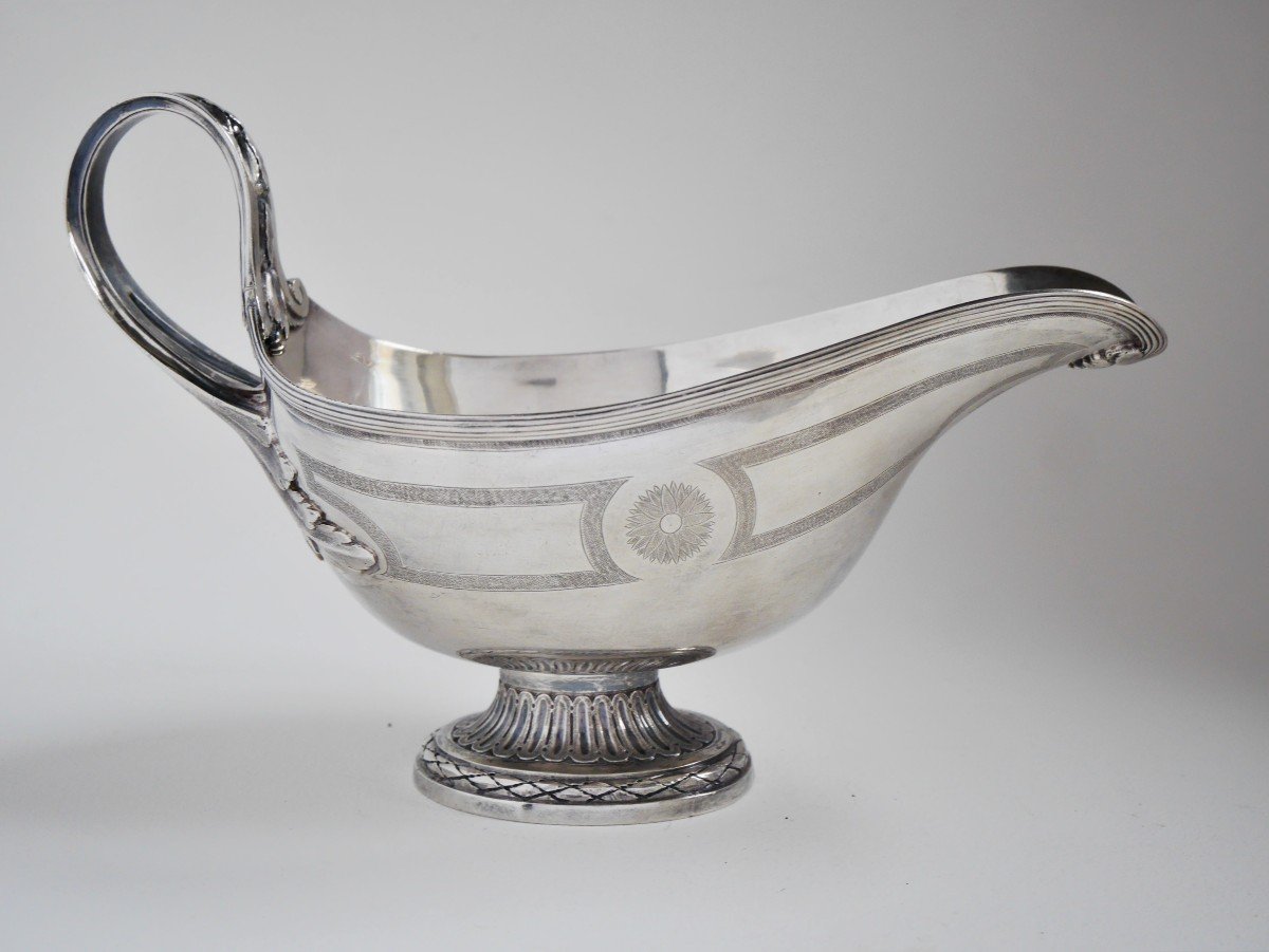 Sterling Silver Sauceboat By Pierre Vallières, Paris, 1781-1782