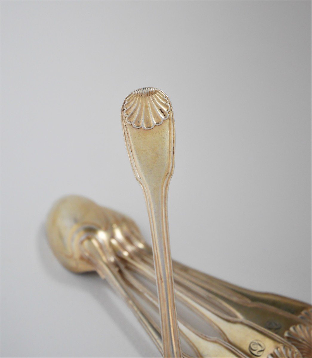 Set Of Six Silver-gilt Coffee Spoons, Strasbourg, 1750-1789-photo-4