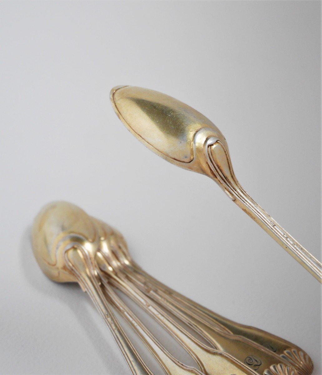 Set Of Six Silver-gilt Coffee Spoons, Strasbourg, 1750-1789-photo-1