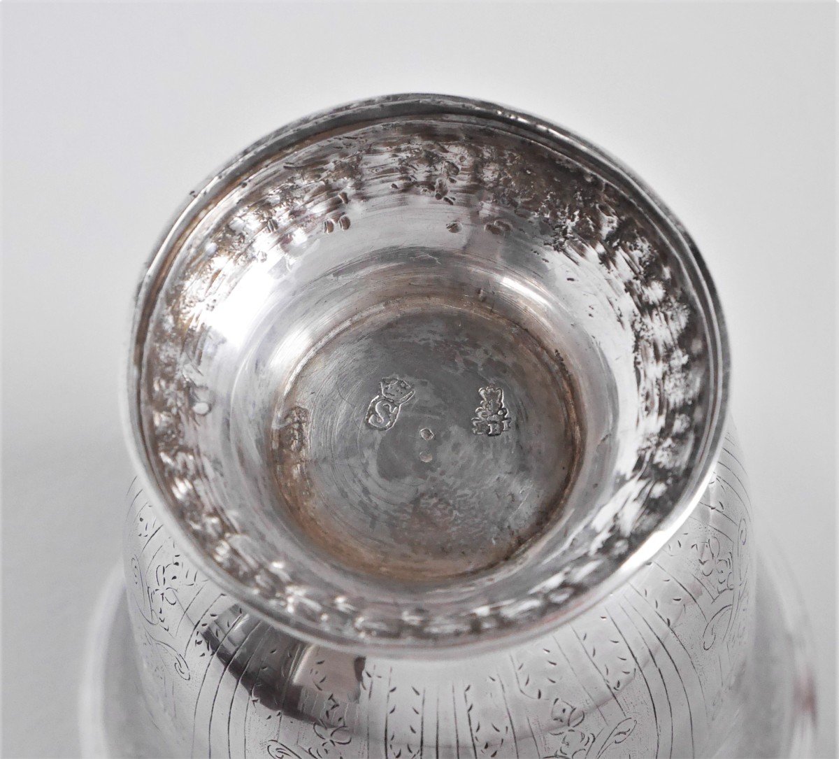 Timbale Gravée En Argent Par François-isaac Balduc, Sens, 1738-1745 -photo-4