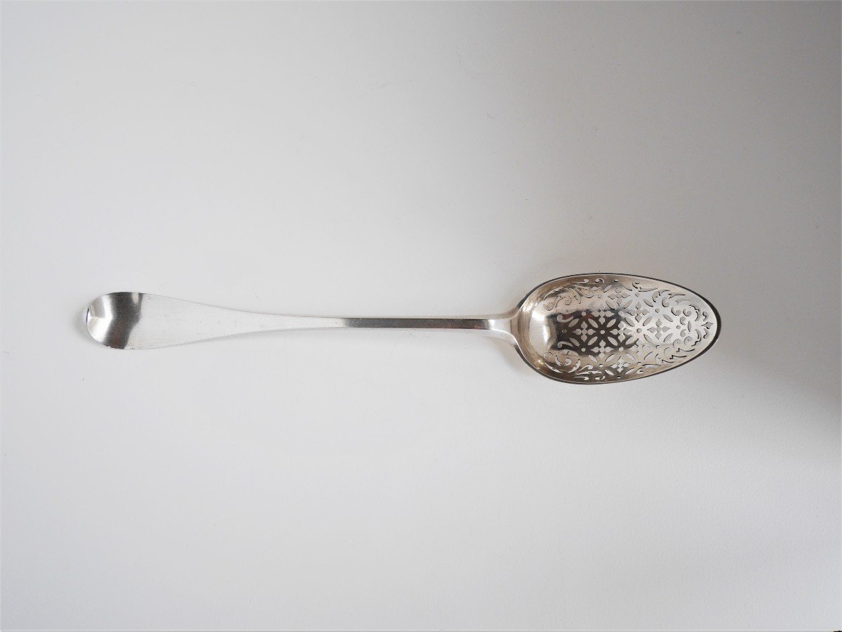 Silver Olive Spoon By Antoine Roberdeau, Bordeaux, 1738-1739-photo-2