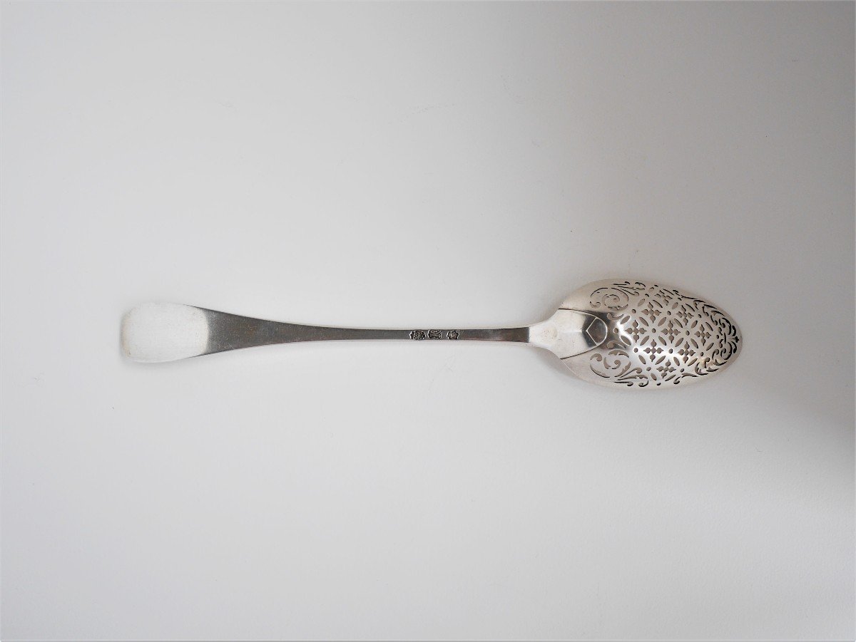 Silver Olive Spoon By Antoine Roberdeau, Bordeaux, 1738-1739-photo-3