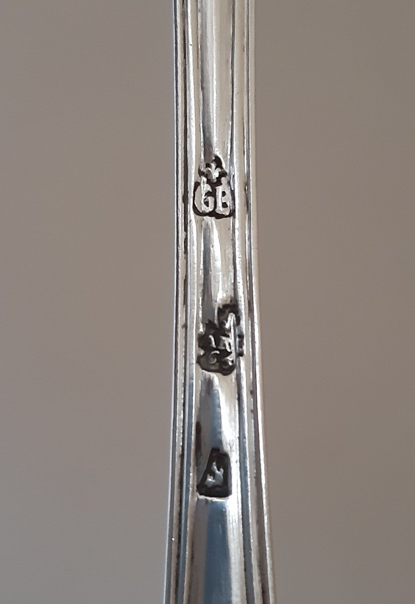 Sugar Spoon , Sterling Silver, Arles (france), 1765-photo-5