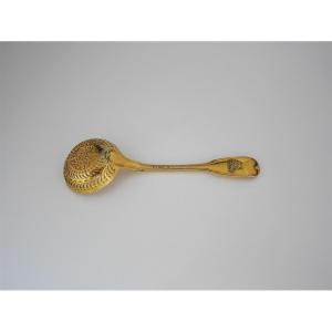 Sugar Spoon In Gilt Silver By Imlin, Strasbourg, 1784