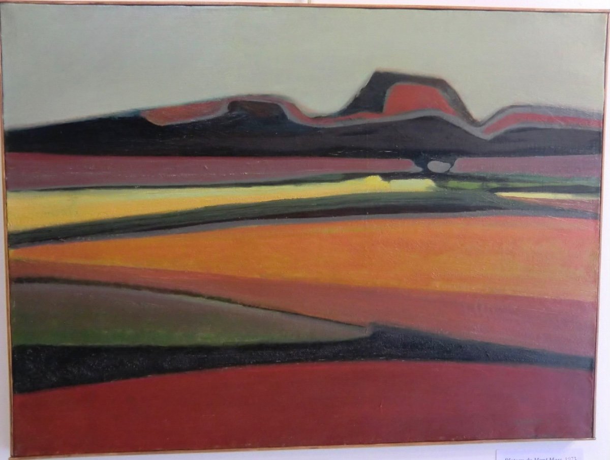 LE CHÉNIER  Henry (1937-2014) "Plateau Du Mont Mars" Huile Sur Toile Signée 54 X 73 Cm