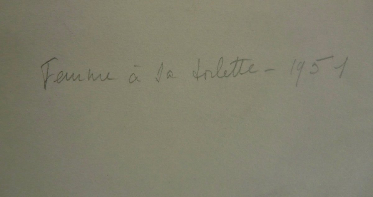 MASSON André (1896-1987) "Femme à la toilette ",1951 Encre et lavis sur papier signé 50,5x61 cm-photo-3