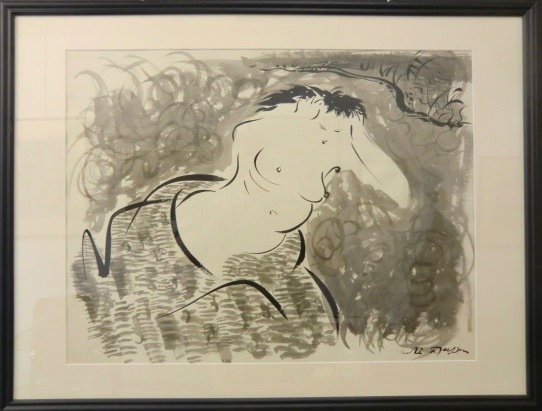 MASSON André (1896-1987) "Femme à la toilette ",1951 Encre et lavis sur papier signé 50,5x61 cm-photo-5