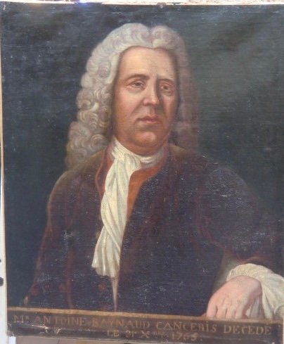 École Provençale "Portrait d'homme en Perruque" Epoque XVIII ème Huile sur Toile 75 X 62 Cm