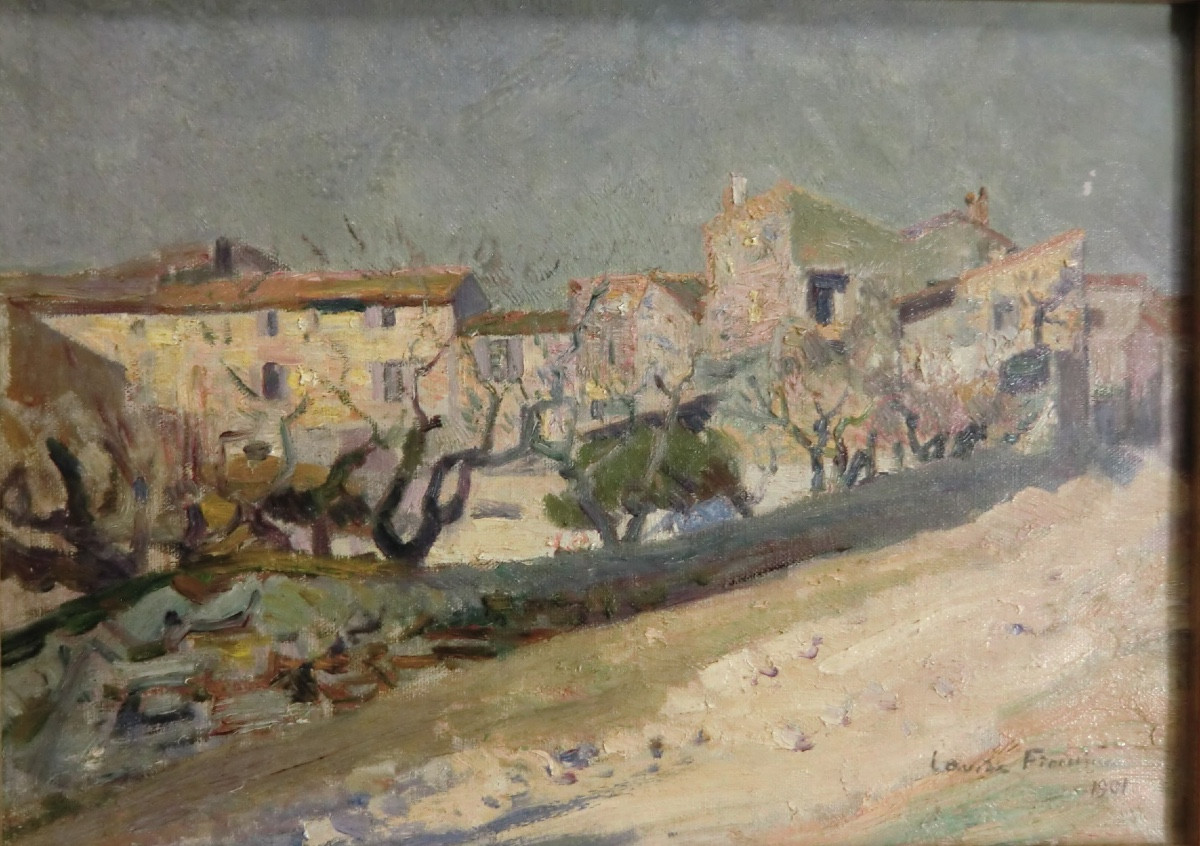 FIRMIN Claude (1864-1944) "Paysage dans le Vaucluse", 1901 Huile/Toile encadrée signée 27x37 cm-photo-2