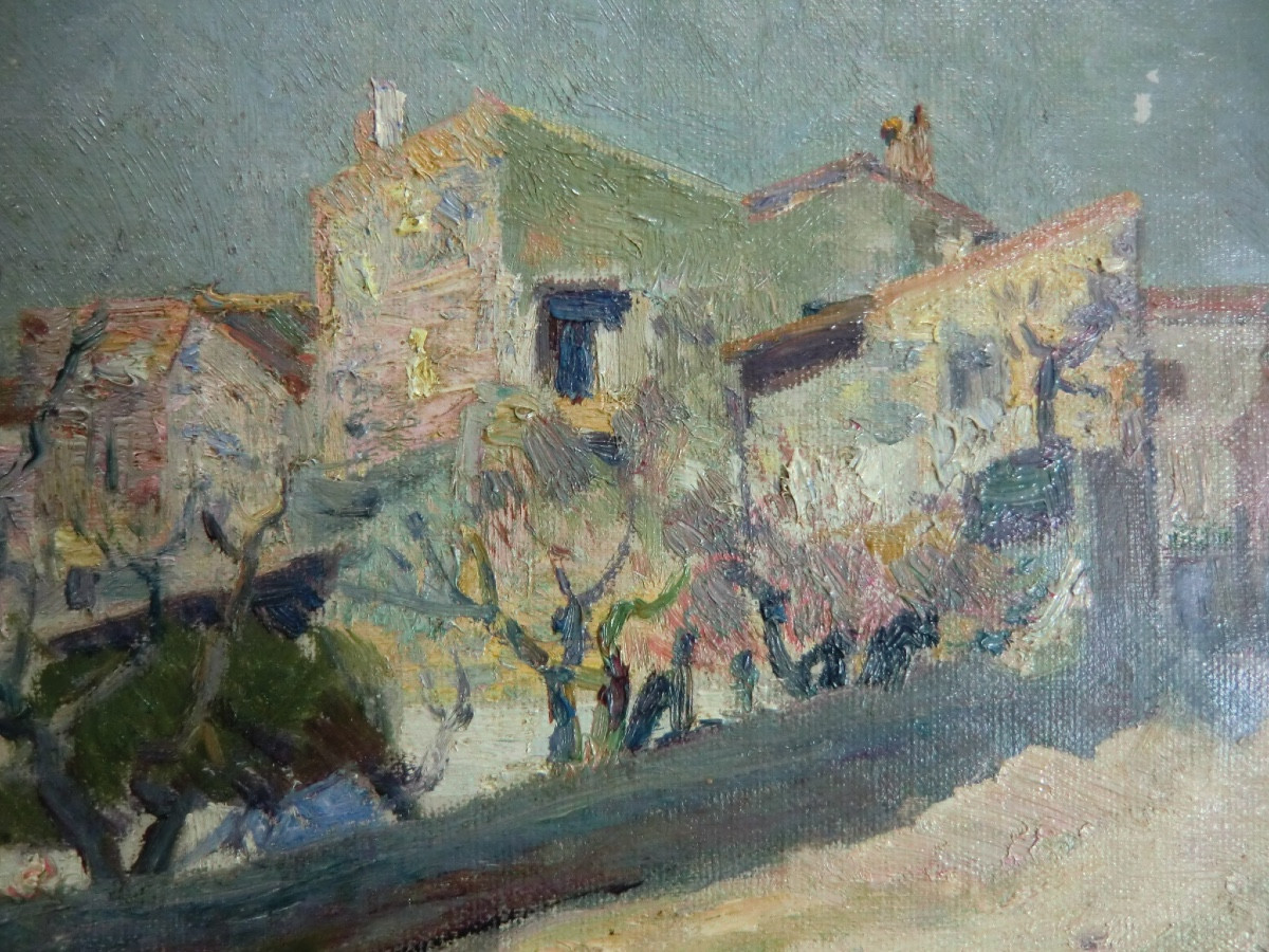 FIRMIN Claude (1864-1944) "Paysage dans le Vaucluse", 1901 Huile/Toile encadrée signée 27x37 cm-photo-4