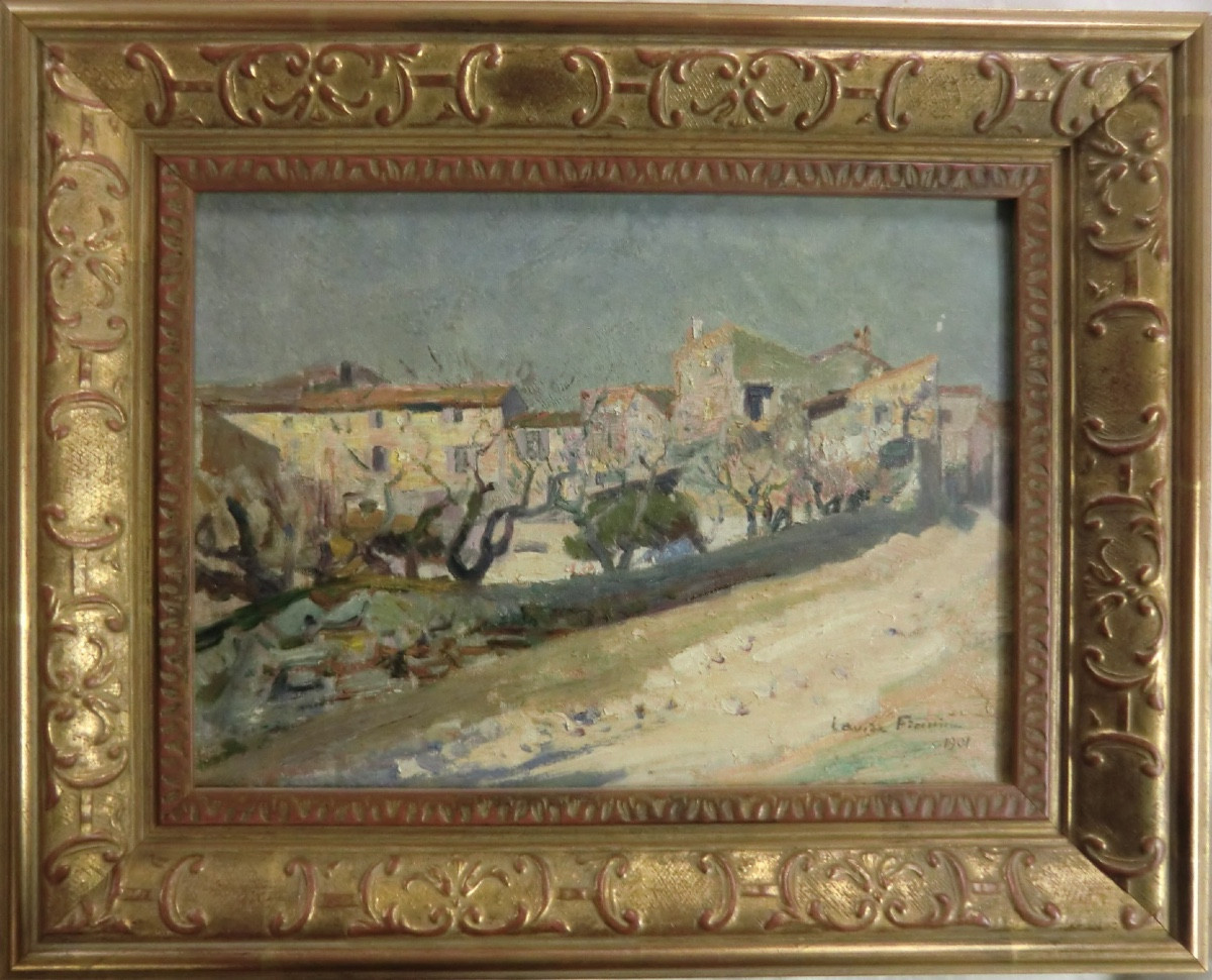 FIRMIN Claude (1864-1944) "Paysage dans le Vaucluse", 1901 Huile/Toile encadrée signée 27x37 cm