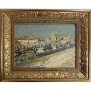 FIRMIN Claude (1864-1944) "Paysage dans le Vaucluse", 1901 Huile/Toile encadrée signée 27x37 cm