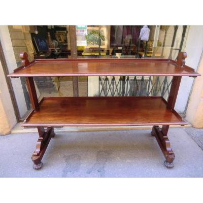 Large Desserte Mahogany England Period XIX Victorian Style 112x145x50 Cm